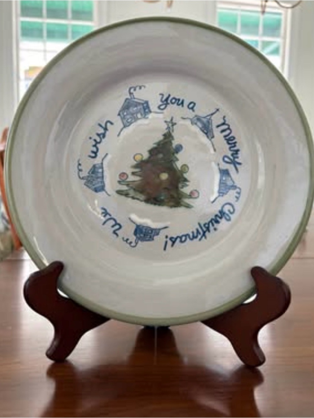 Vintage Christmas Louisville Stoneware Pottery Christmas Tree Plate